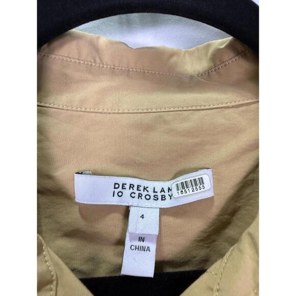 Derek Lam 10 Crosby Beige Kenza Pleated Shirt Dress Size 4 with Fabric Pull - Picture 6 of 8
